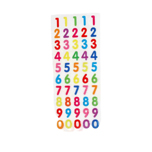 Stickers chiffres époxy - multicolore - 50 pièces - de 1,3 cm