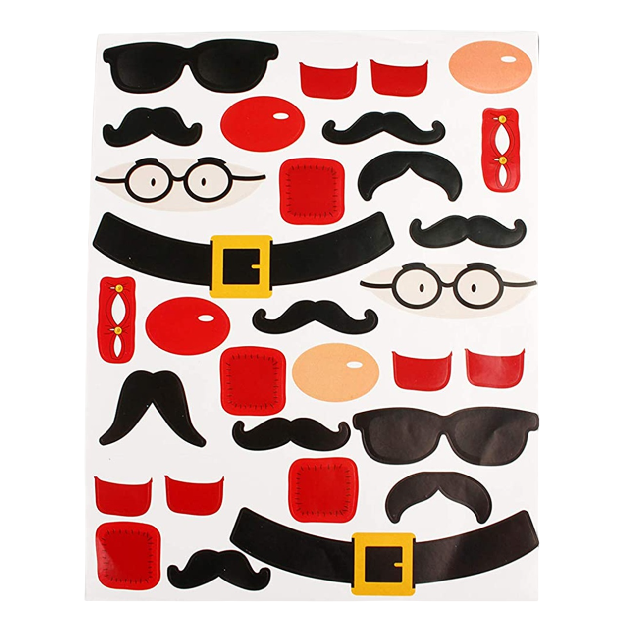 Planche d’autocollants colorés pour customiser un Père Noël. Canocea France