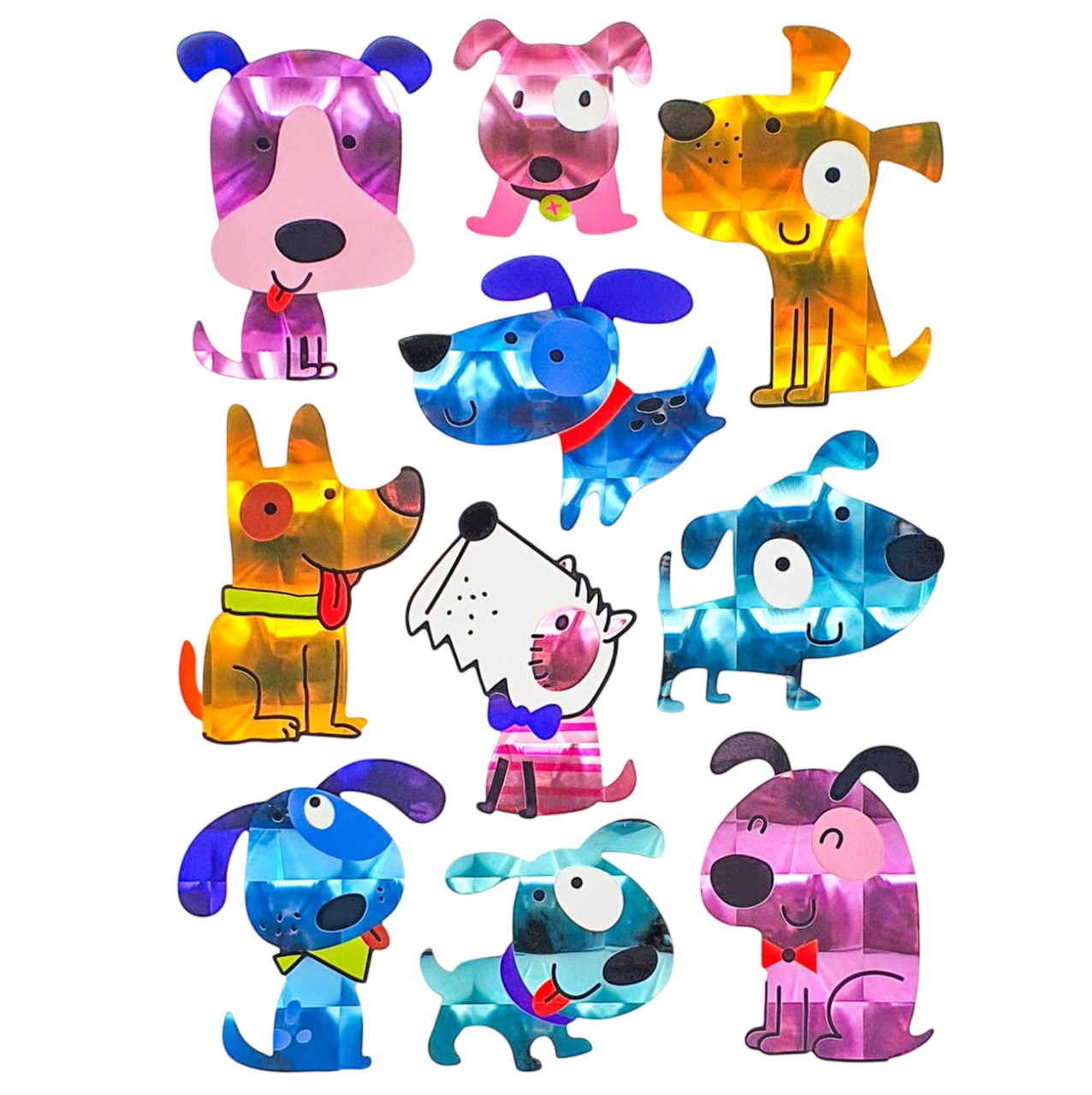 Stickers holographiques chiens – loisirs créatifs. Canocea France