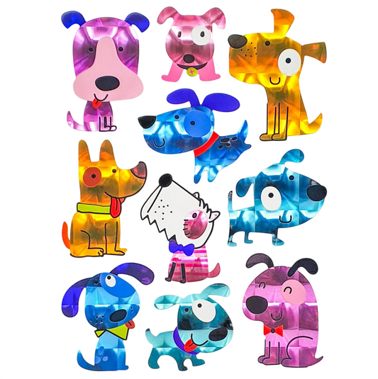 Stickers holographiques chiens – loisirs créatifs. Canocea France