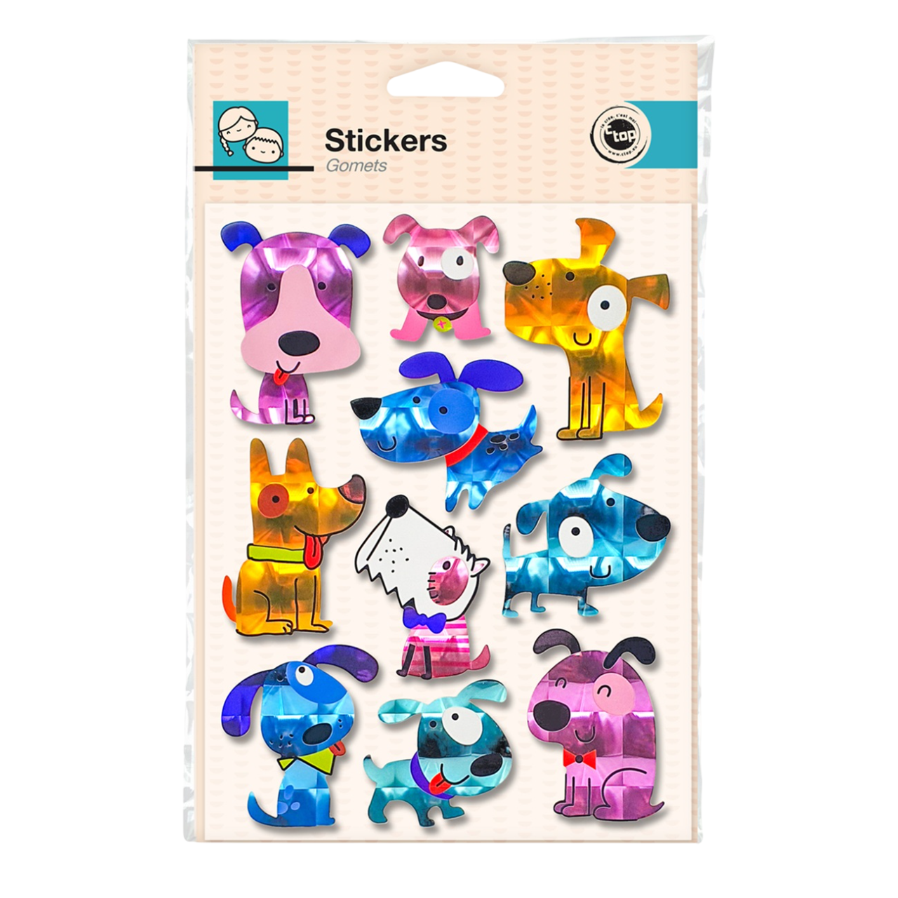 Stickers chiens brillants effet arc-en-ciel. Canocea France