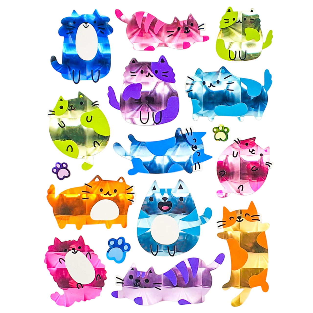 Stickers holographiques chats – loisirs créatifs. Canocea France