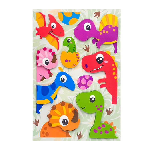 Stickers 3D papier dinosaures colorés. Canocea France