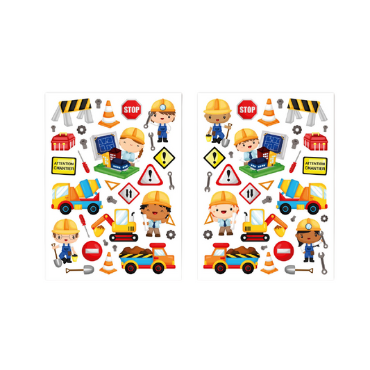 Gommettes chantier - 63 pièces - de 0,9 à  6 cm