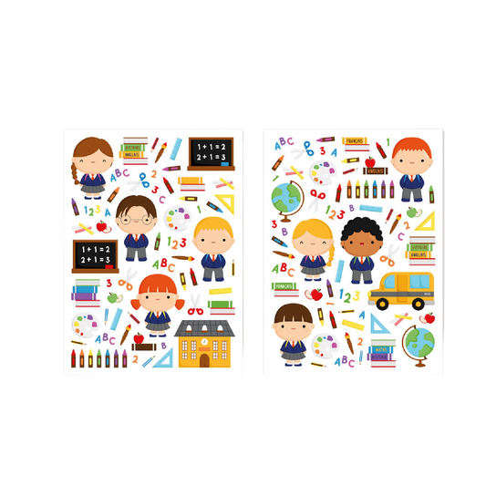 Gommettes Ecole - 132 Pièces - de 0,9 à  6,2 cm