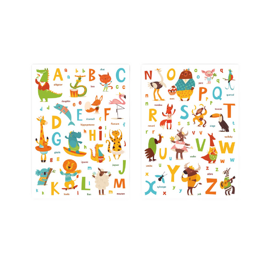 Gommettes abécédaire animaux - multicolore - 130 pièces - de 0,8 à 5,7 cm