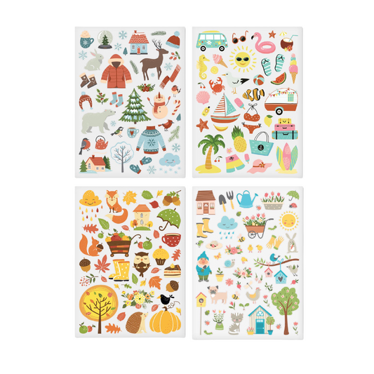 Gommettes 4 saisons - 198 pièces - de 0,30 à  7,2 cm