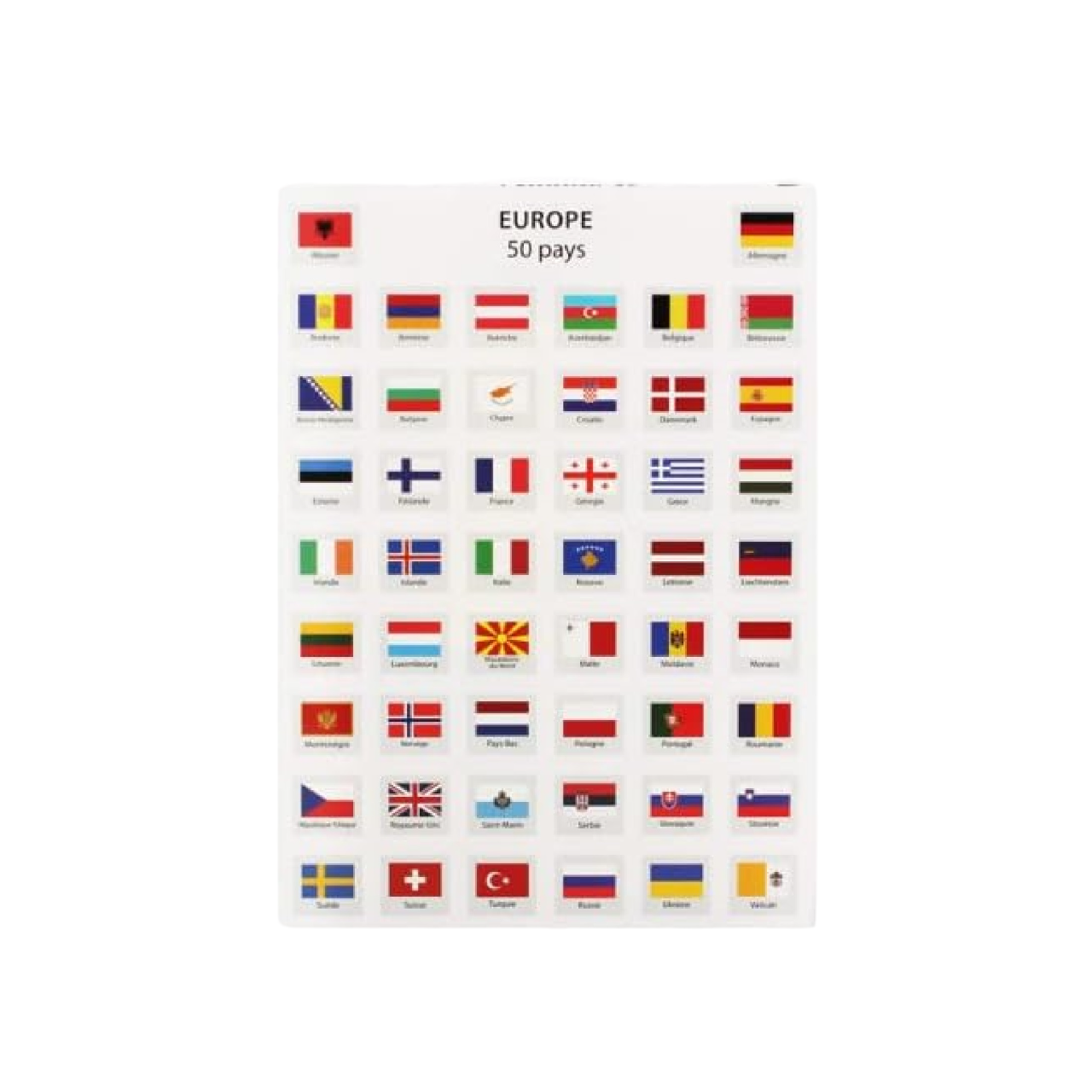 Gommettes thème Drapeaux 5 continents - 214 pièces - de 1,6 à 1,8 cm
