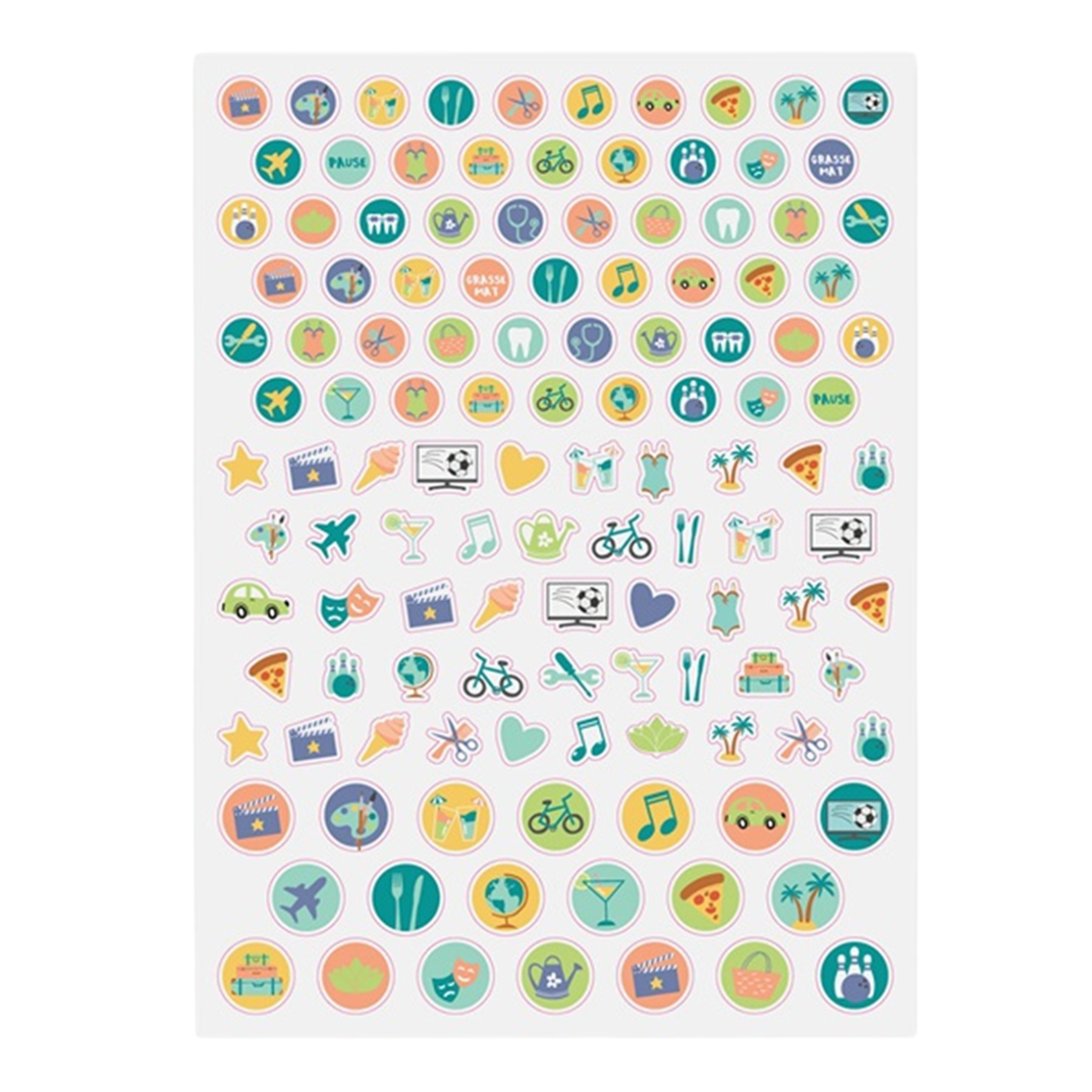 Agenda décoré avec gommettes d’organisation colorées. Canocea France