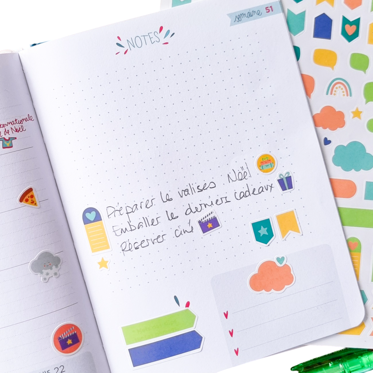 paquet de 363 stickers pour gérer et alimenter son agenda. Canocea France.