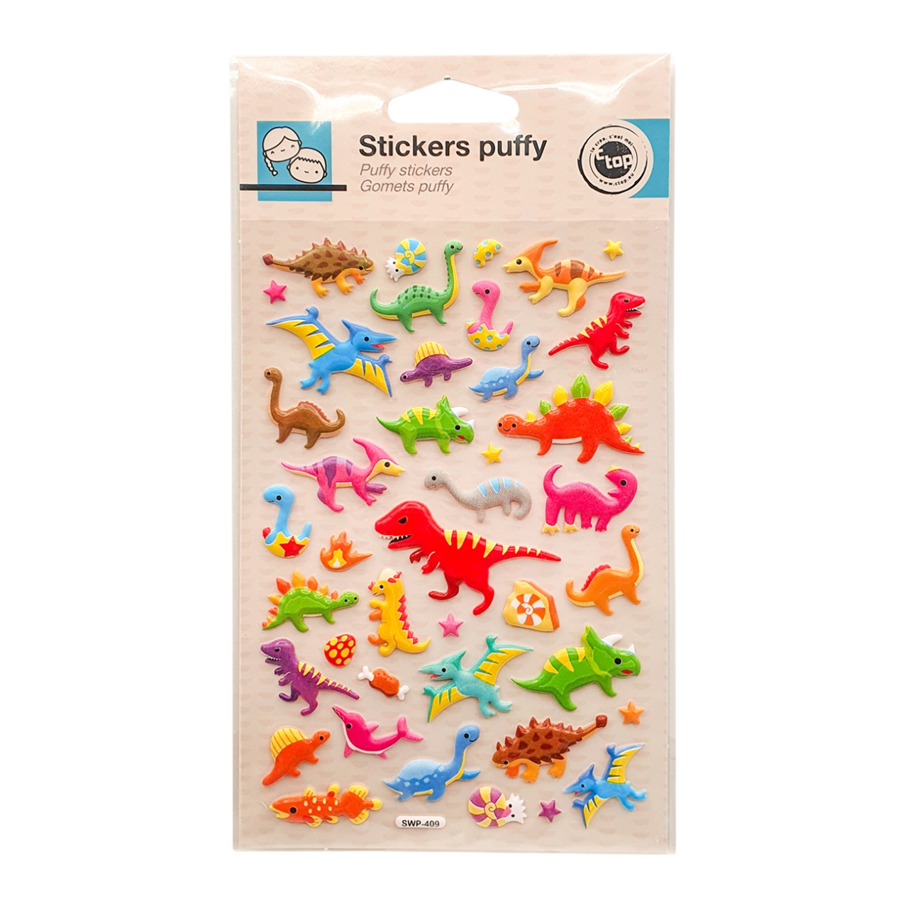 41 gommettes dinosaures relief aspect mousse. Canocea France