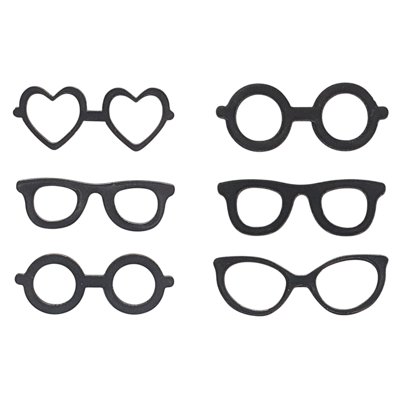 Stickers 3D lunettes noirs 4 x 1,5 cm lot de 6. Canocea France