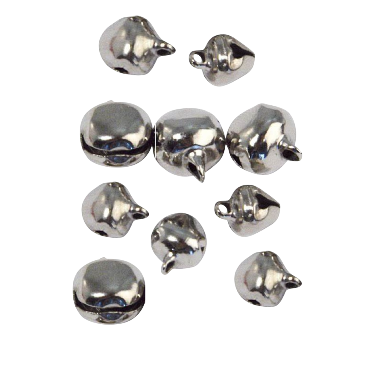 Lot de 48 grelots argentés en métal 7 mm pour loisirs créatifs. Canocea France