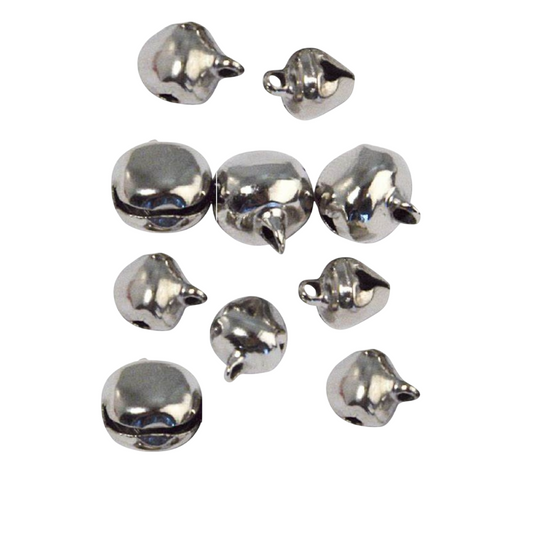 Lot de 48 grelots argentés en métal 7 mm pour loisirs créatifs. Canocea France
