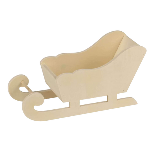 Traîneau du père noël - bois naturel - 17 x 8,5 x 6,5 cm - personnalisable