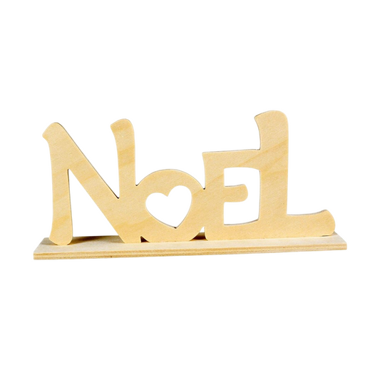 Mot "Noël" à poser - bois naturel - 20 x 9 x 4 cm - personnalisable