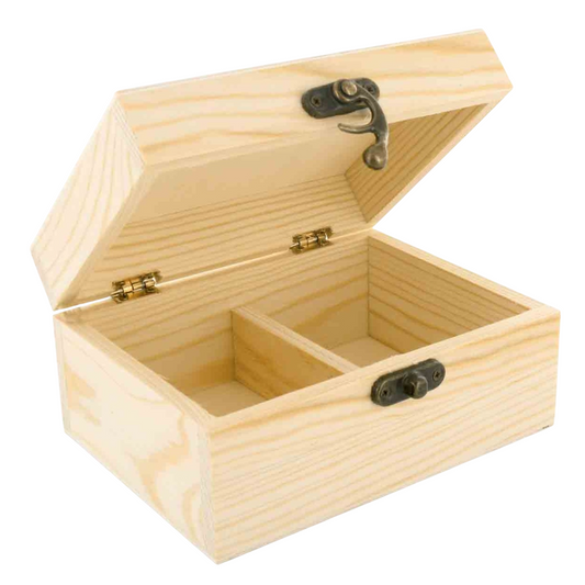 Boite de rangement  avec couvercle - 14,5 x 11 x 7 cm - bois naturel - personnalisable