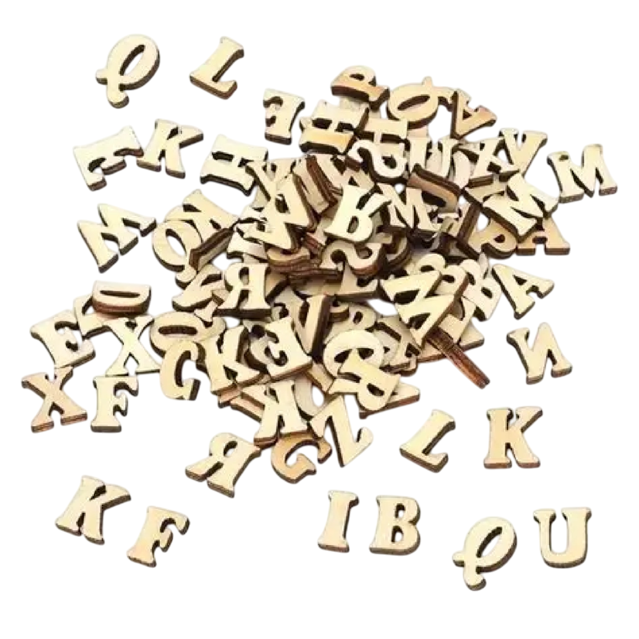 Lettres en bois naturel pour loisirs créatifs. Canocea France