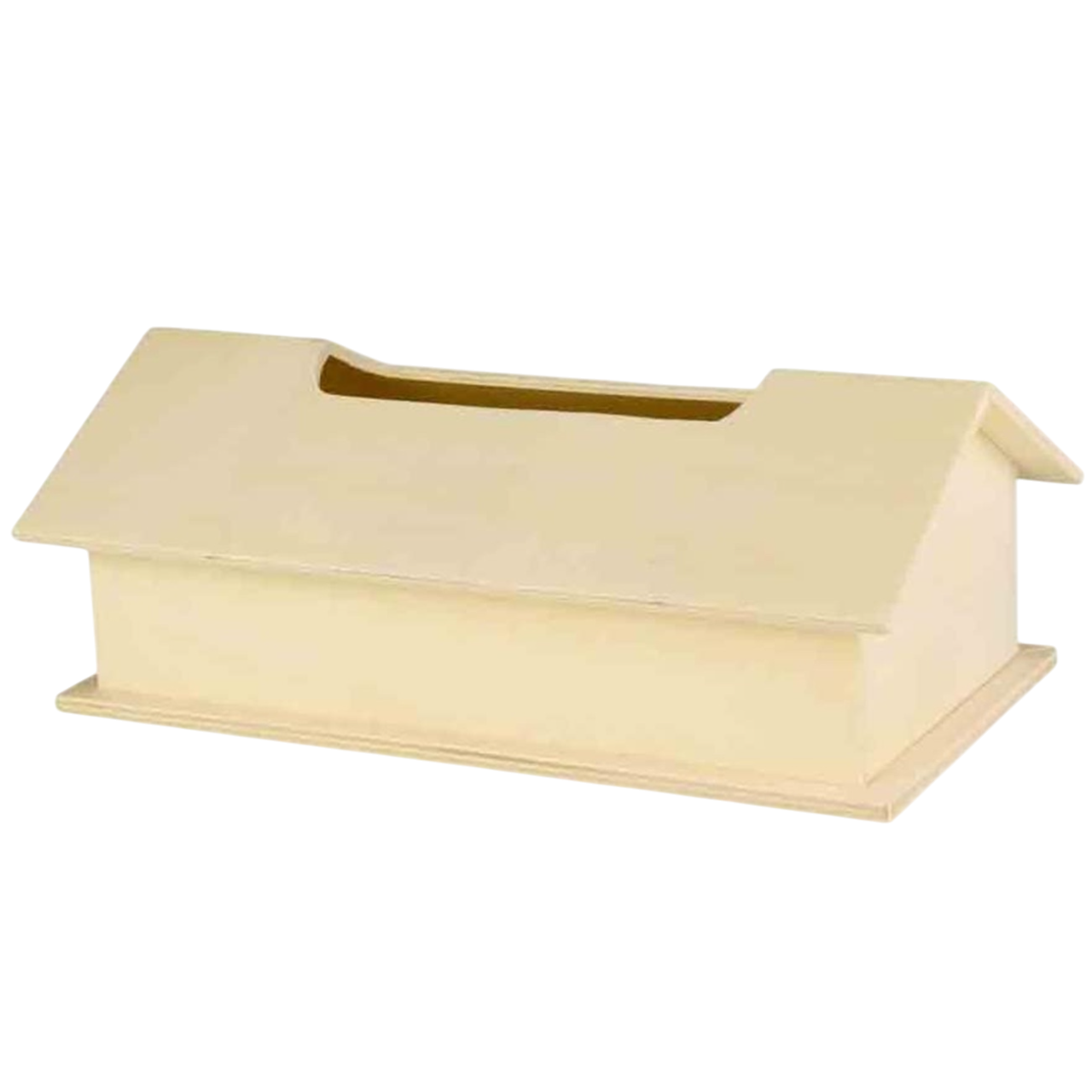 Boite mouchoir forme maison avec couvercle - bois naturel - 29 x 16,5 x 11 cm - personnalisable