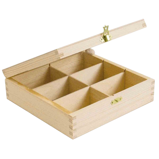 Boite de rangement avec couvercle - 21 x 21 x 8,5 cm - bois naturel - personnalisable