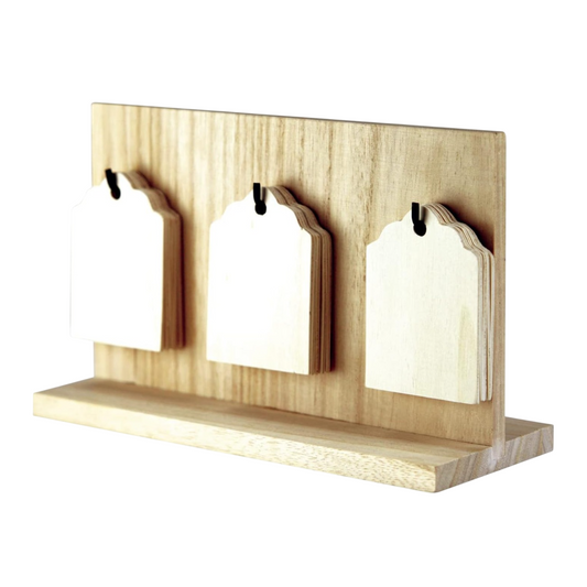 Calendrier perpétuel - bois naturel - 20 x 12.5 x 8 cm - personnalisable