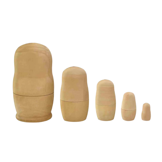 Poupées russes - bois naturel - 5 pièces de 2,5 cm à 11 cm - personnalisable