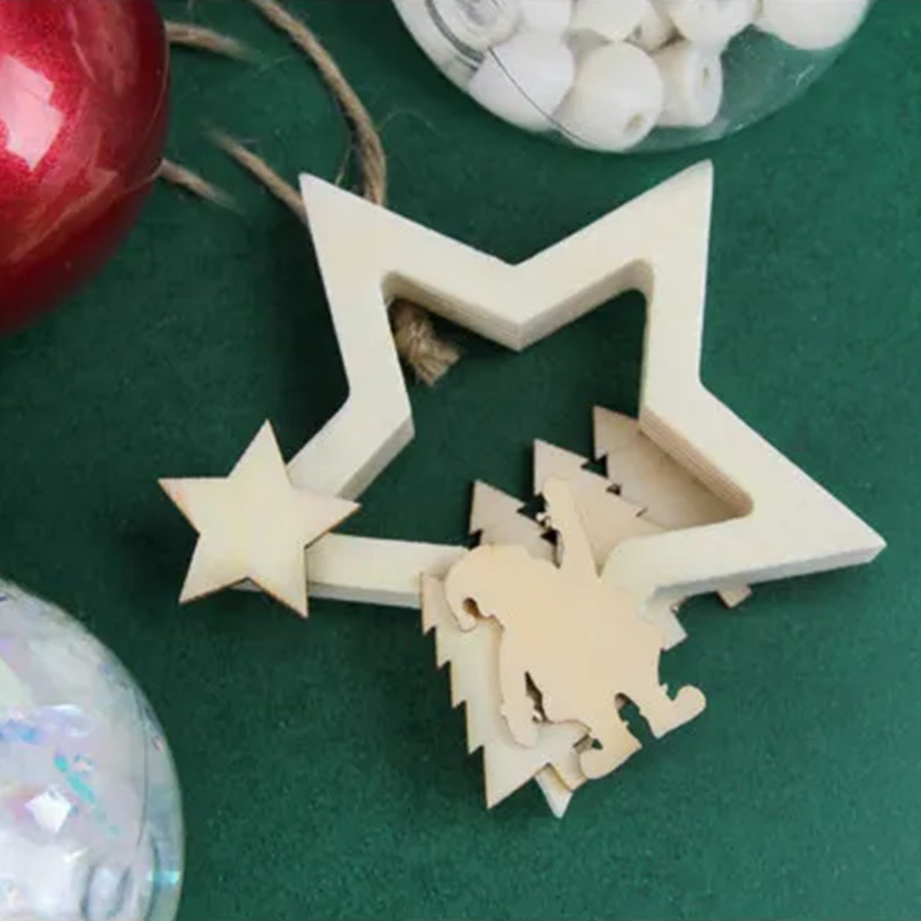 Pack économique 5 étoiles bois brut à décorer, Canocea France