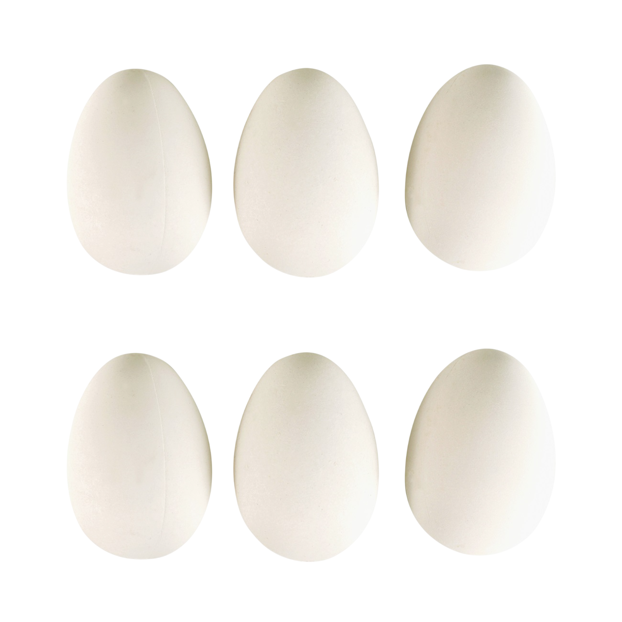 Lot de 6 œufs en plastique blanc 6 x 4,5 cm à peindre, coller ou graver pour Pâques et loisirs créatifs. Canocea France.