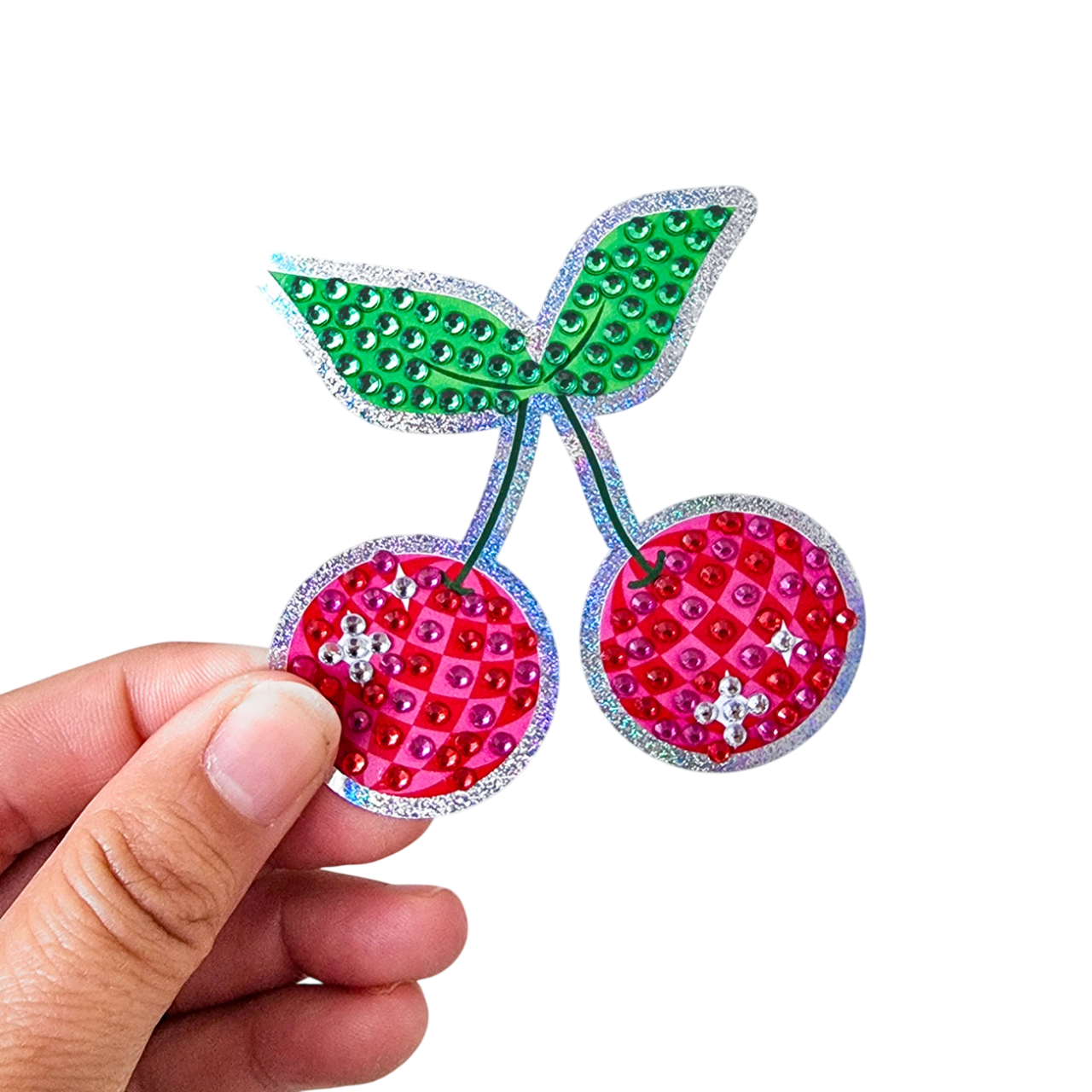 sticker cerise rétro diamond painting décoratif. Canocea France