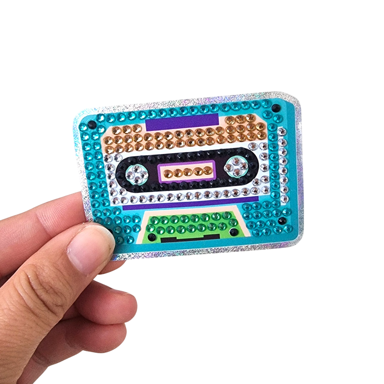 sticker diamond painting cassette audio rétro terminé/ Canocea France