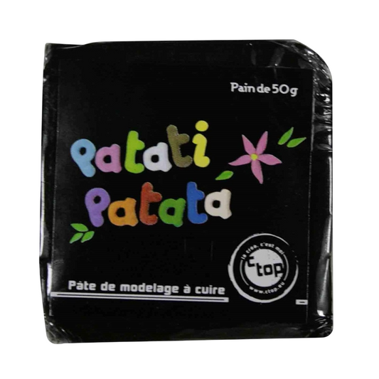 Pâte à modeler fine souple - à cuire noir - 50g - Pâte polymère - Patati patata
