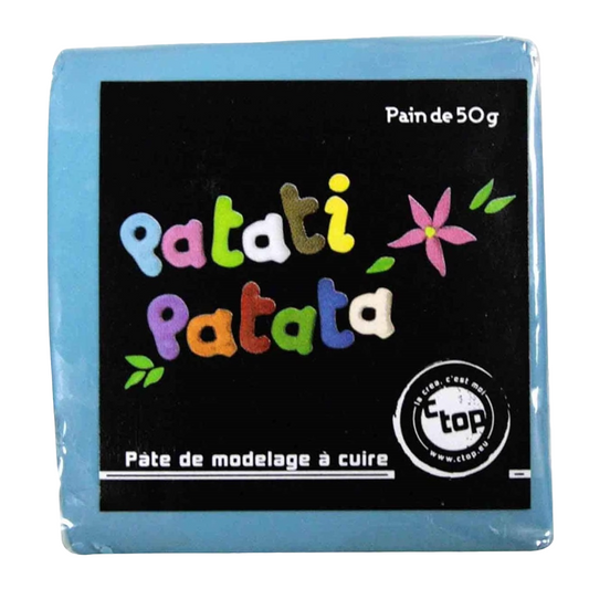 Pâte à modeler fine souple - à cuire bleu clair - 50g - Pâte polymère - Patati patata
