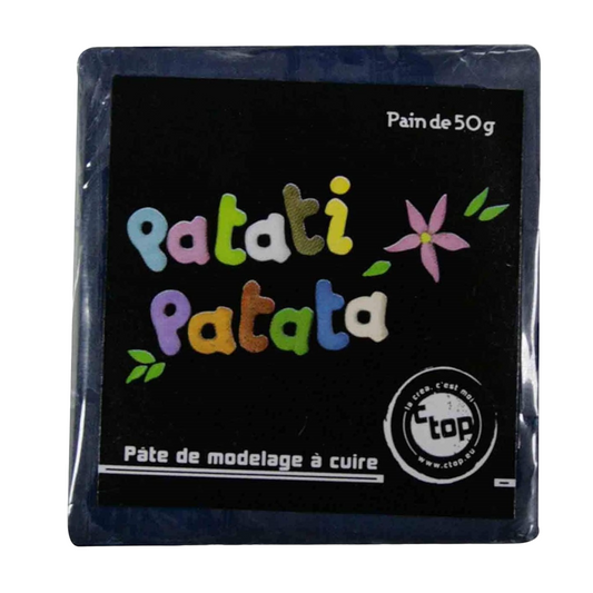 Pâte à modeler fine souple - à cuire bleu foncé - 50g - Pâte polymère - Patati patata