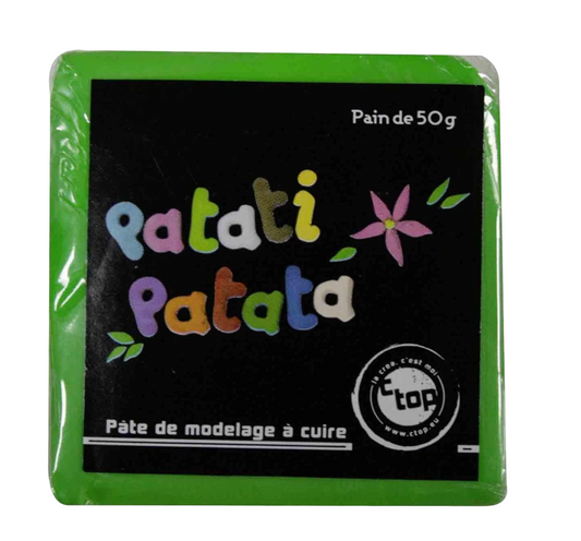Pâte à modeler fine souple - à cuire vert - 50g - Pâte polymère - Patati patata