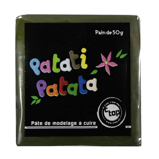 Pâte à modeler fine souple - à cuire kaki - 50g - Pâte polymère - Patati patata
