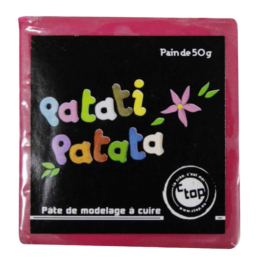 Pâte à modeler fine souple - à cuire fuchsia - 50g - Pâte polymère - Patati patata