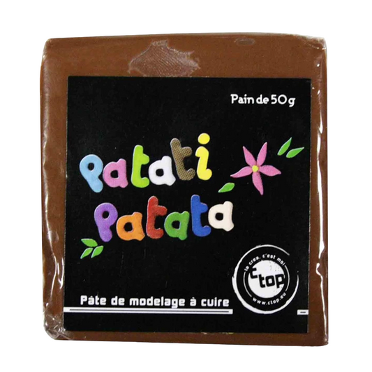 Pâte à modeler fine souple - à cuire marron - 50g - Pâte polymère - Patati patata