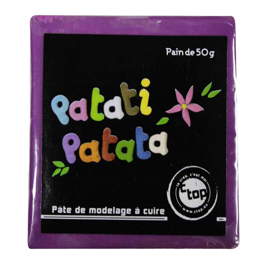 Pâte à modeler fine souple - à cuire pourpre - 50g - Pâte polymère - Patati patata