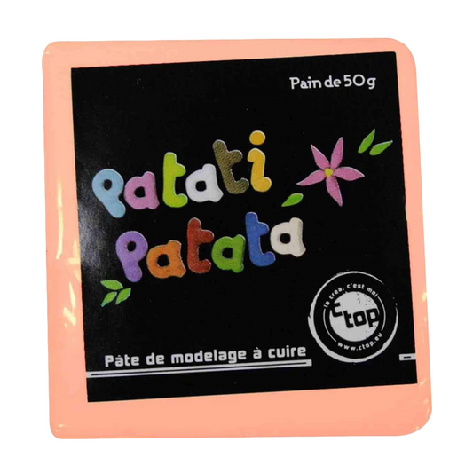 Pâte à modeler fine souple - à cuire pêche - 50g - Pâte polymère - Patati patata