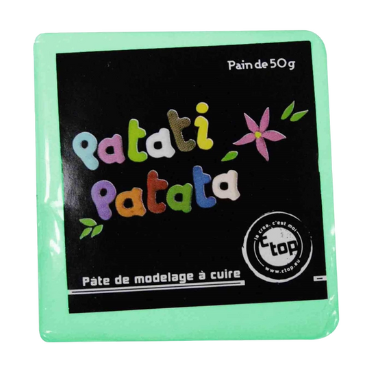 Pâte à modeler fine souple - à cuire vert menthe - 50g - Pâte polymère - Patati patata