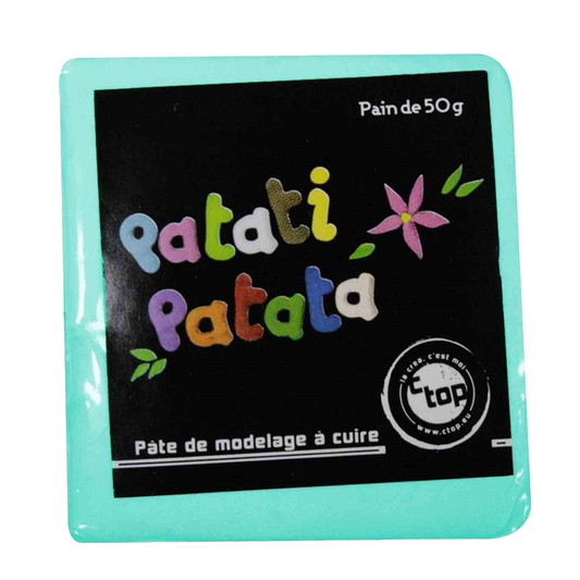 Pâte à modeler fine souple - à cuire bleu aqua - 50g - Pâte polymère - Patati patata