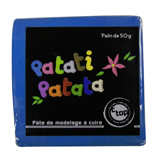 Pâte à modeler fine souple - à cuire marron bleu roi - 50g - Pâte polymère - Patati patata