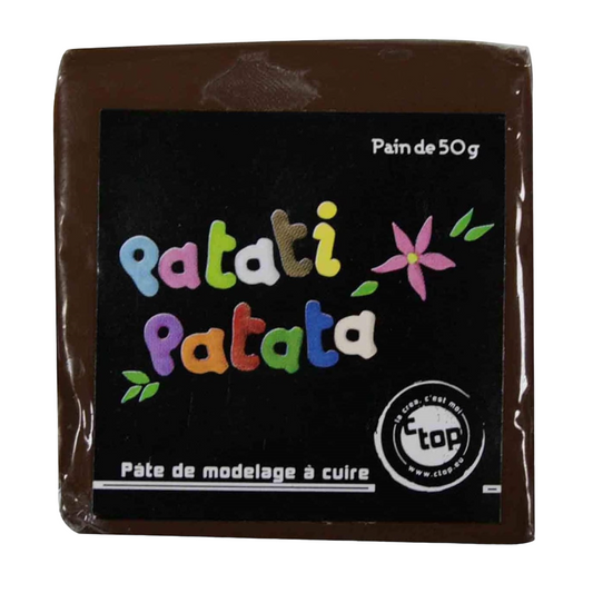 Pâte à modeler fine souple - à cuire marron brun - 50g - Pâte polymère - Patati patata