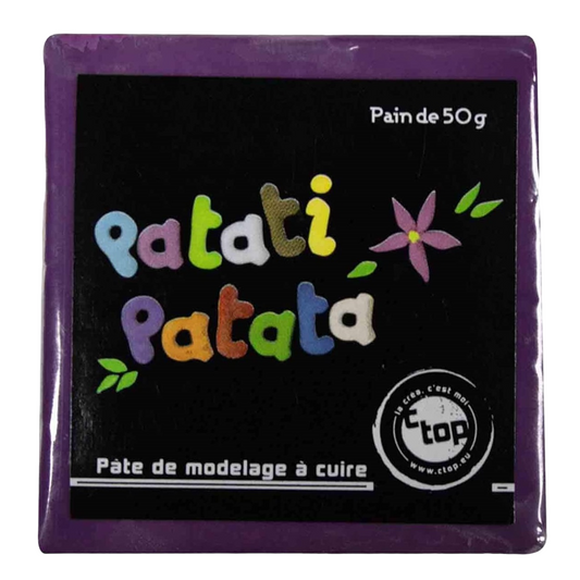 Pâte à modeler fine souple - à cuire violet - 50g - Pâte polymère - Patati patata