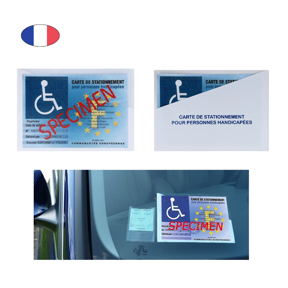 Support adhésif pour carte handicapé – fabrication française