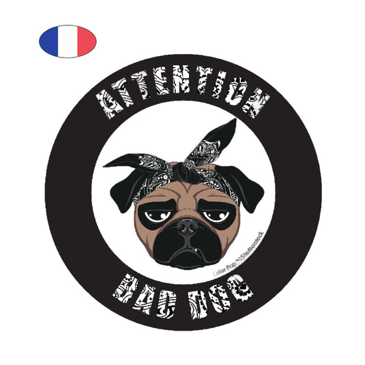 Disque de signalisation “Attention bad dog” – panneau d’avertissement chien méchant – résistant aux UV et aux intempéries – fabriqué en France - canocea