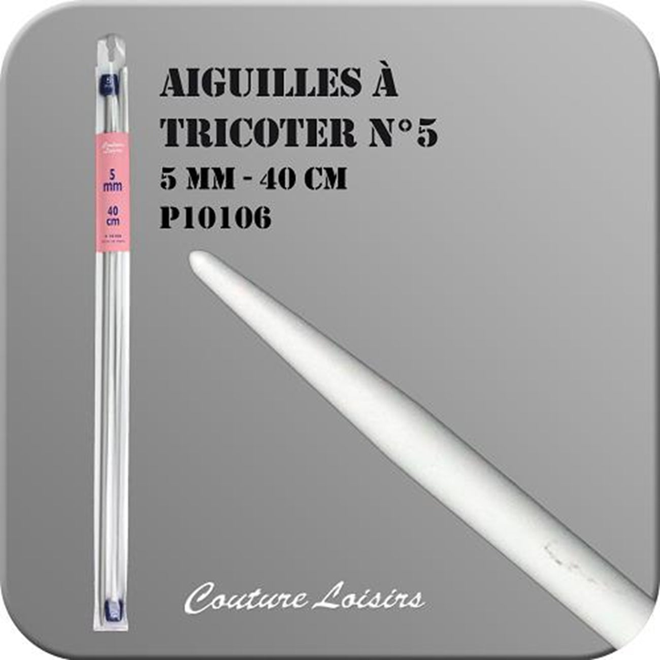Aiguille à tricoter - 5 mm x 40 cm - 1 paire