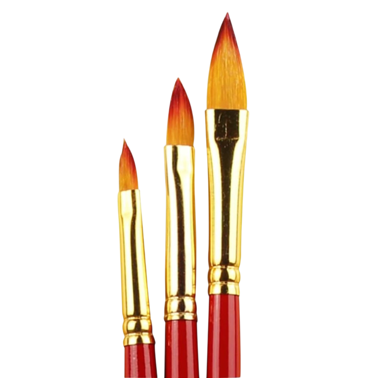 Set de 3 pinceaux biseautés n°2 n°4 n°6 en fibres synthétiques. Canocea France