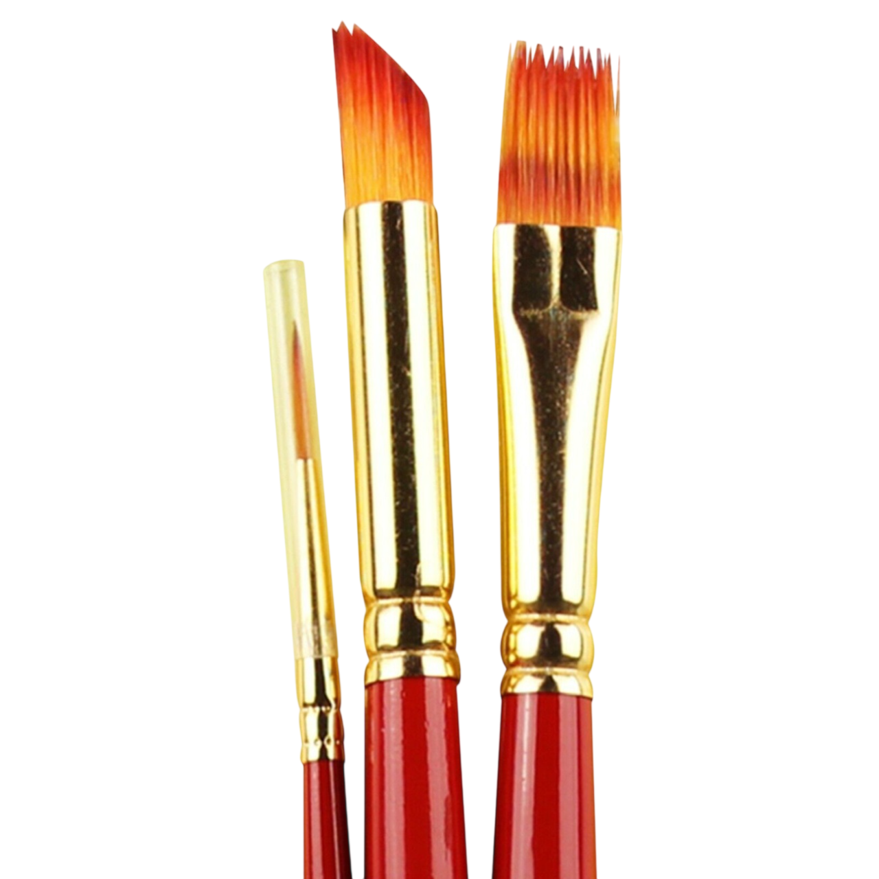 Set de 3 pinceaux créatifs filet pied de biche râteau plat pour peinture acrylique et huile. Canocea France