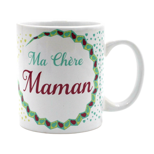 Mug "Ma chère Maman" (texte à l'arrière) - Porcelaine - D8cm H10cm